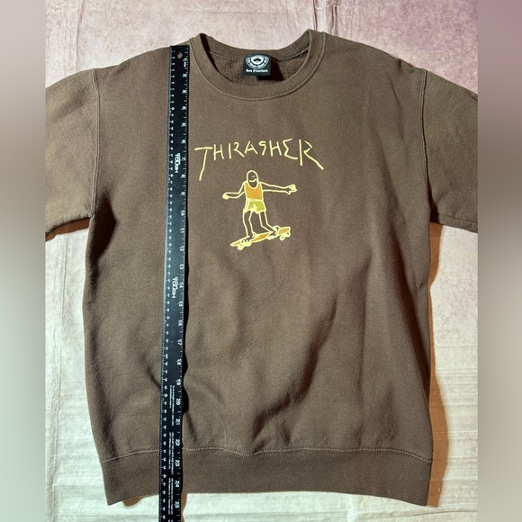 Thrasher Skateboarding Sweatshirt Small Brown Mens Crewneck Gonz Mark Gonzales - Picture 7 of 9
